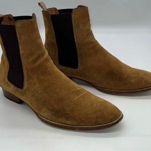 SAINT LAURENT 895$ Wyatt Chelsea Boots Tobacco Suede 10.5